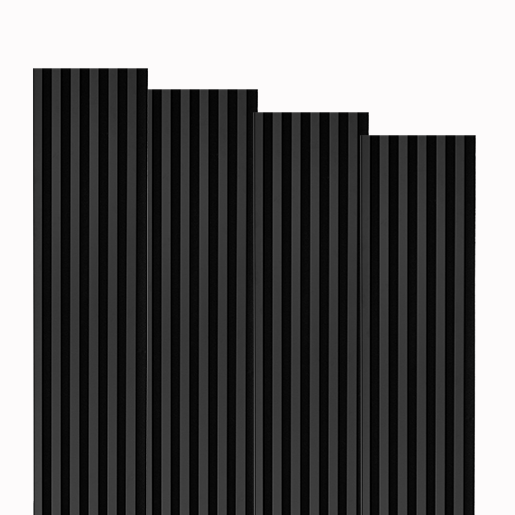 Marbet Design Woodline - Black Lamella Panel on Black Felt - 2700 x 300 mm