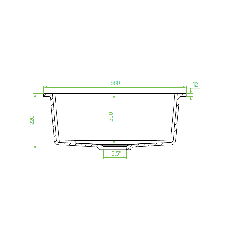 Laveo Ibiza Granite Undermount Sink - Grey